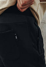 Чоловічі спортивні штани осінь/зима Staff basic black fleece чорний FOT0082, фото 3