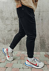 Чоловічі спортивні штани осінь/зима Staff basic black fleece чорний FOT0082, фото 3