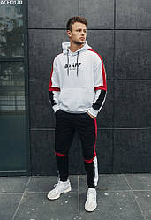 Спортивний костюм чоловічий Staff white retro oversize чорний ACH0170