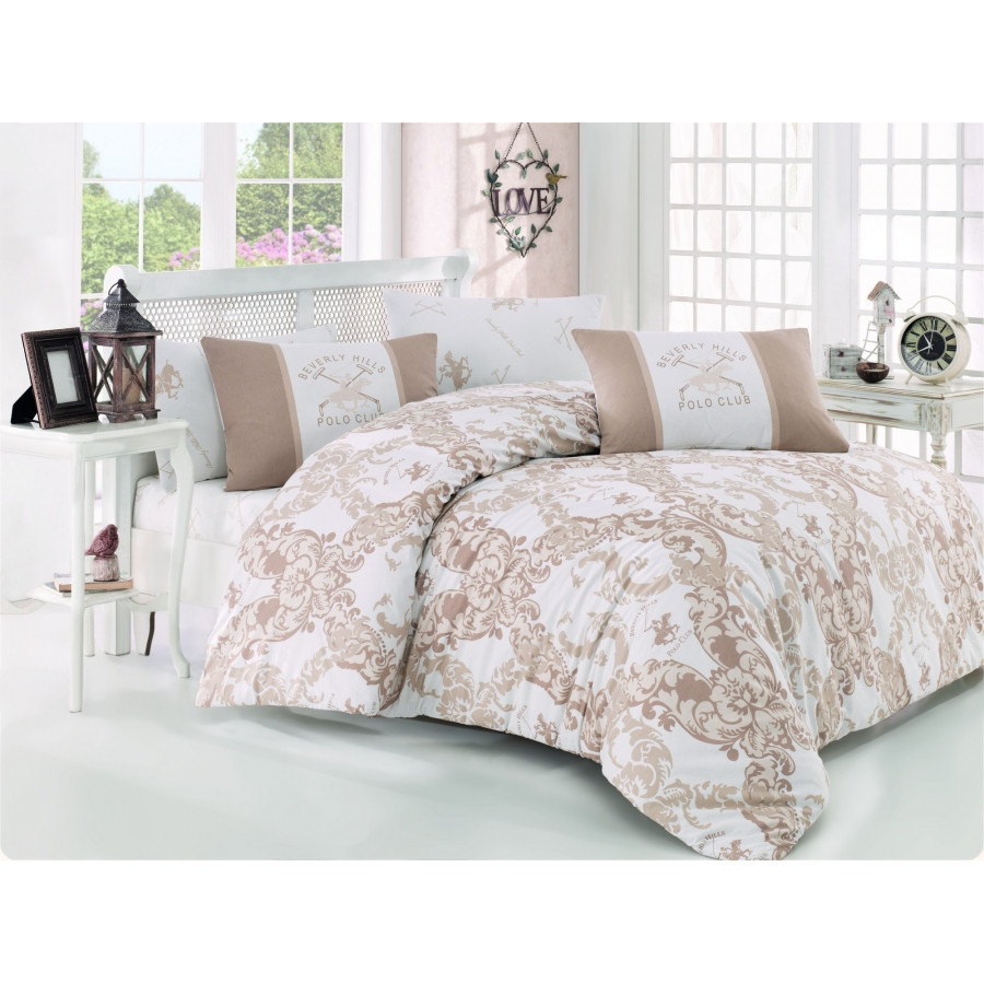 Постільна білизна Beverly Hills Polo Club ранфорс - BHPC 024 Cream євро