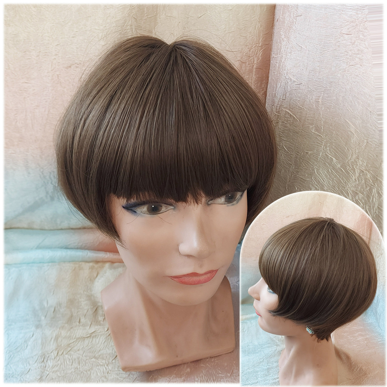 Перука боб-каре пряме термоволос світло-русявий 2724t-12, фото 1