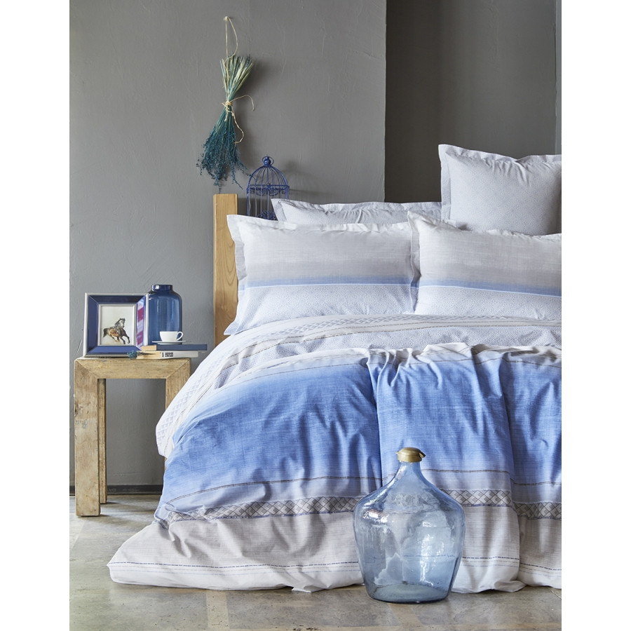 Постільна білизна Karaca Home ранфорс - Lapis indigo синій євро
