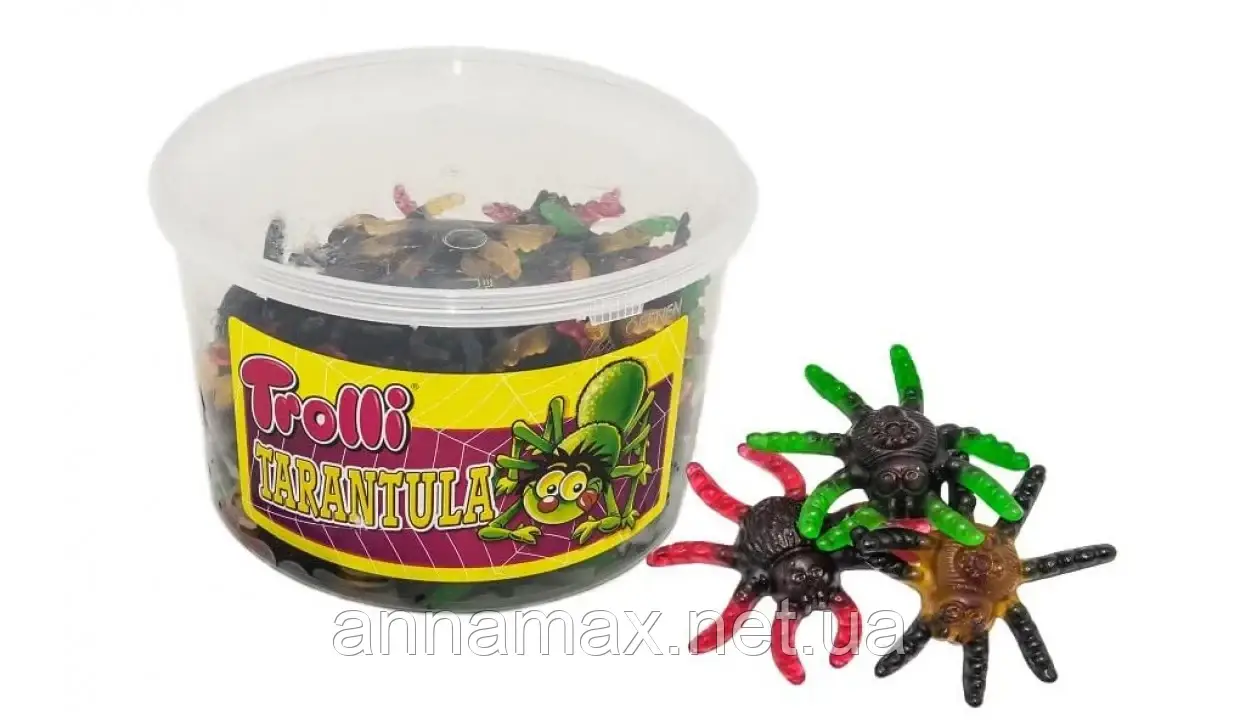 Желейні цукерки Trolli Павучки 75шт\контейнер