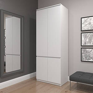 Шафа для одягу VAYS R-10, з полицями та штангою, без ручок, ЛДСП, 80×50×211 см - для спальні, вітальні, передпокою