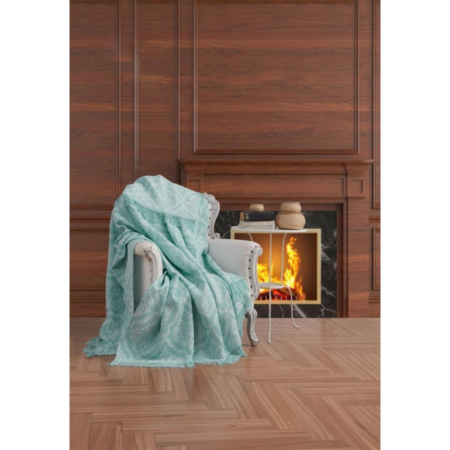 Плед-накидка Eponj Home Buldan Keten - Damask 170*220 su yesili зелений