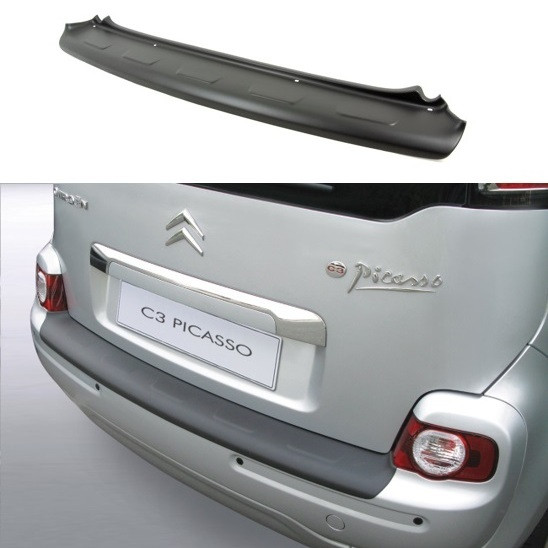 Пластикова захисна накладка на задній бампер Ribbed для Citroen C3 Picasso 2009-2017, фото 1