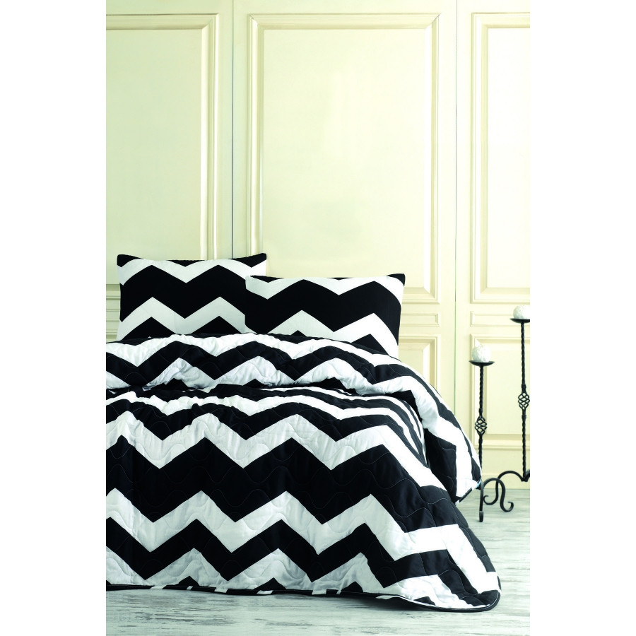 Покривало стеганное з наволочками Eponj Home B W - BigZigzag 200*220