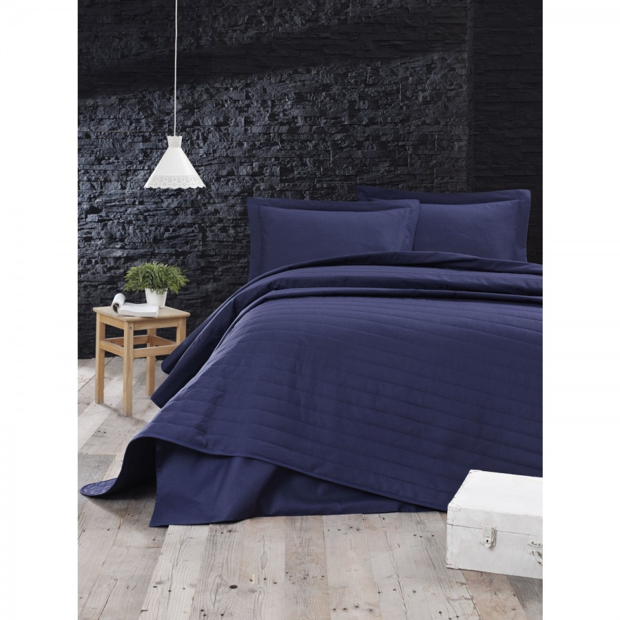 Покривало стеганное Eponj Home - Monart lacivert синій 220*240