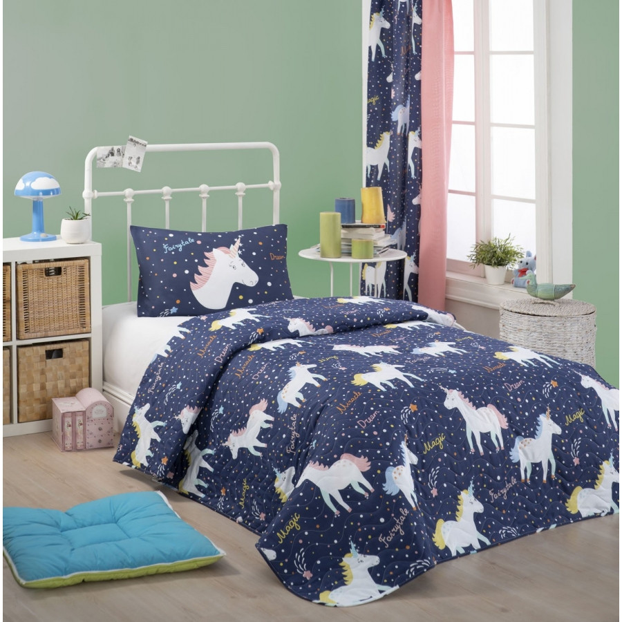 Покривало стеганное з наволочкою Eponj Home - MagicUnicorn Laci 160*220
