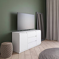 Комод під телевізор VAYS R-15, 3 шухляди та 2 відділення з полицями, без ручок, ЛДСП, 140×40×75 см - для спальні, вітальні