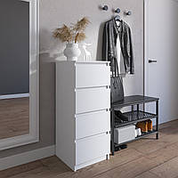 Комод VAYS R-17, на 4 шухляди без ручок, вузький, ЛДСП 40×40×98 см - для передпокою, спальні, коридору