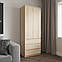 Шафа для одягу VAYS R-16, 3 шухляди, полиці, без ручок, ЛДСП, 80×50×211 см – для спальні, вітальні, передпокою, фото 7