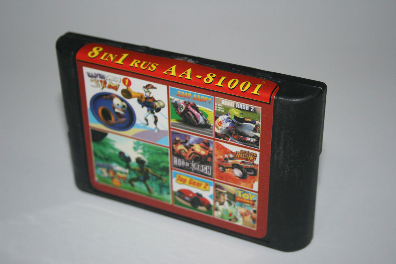 Картридж для Sega 8в1 Earthworm Jim 2, Road Rash, 