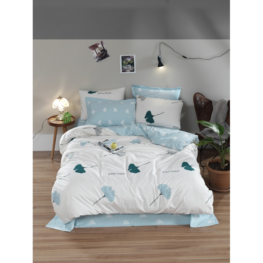 Постільна білизна Lotus Home Perfect Ranforce - Tenderness ментоловий євро