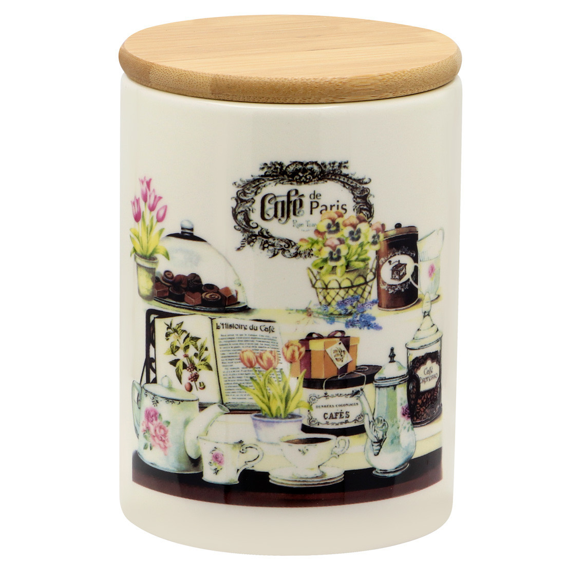 Банка керамічна з дерев'яною кришкою 850 мл "Кухня" ZFC 038 K, фото 1