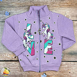 Дитяча кофта на блискавці з начосом для дівчинки Розміри: 92,98,104,110 см (02542-1)
