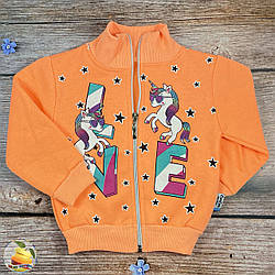 Дитяча кофта на блискавці з начосом "Единорожка" Розміри: 92,98,104,110 см (02542-2)