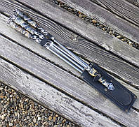 Подарочный набор шампуров в кожаном чехле с вилкой мельхиор Гранд Презент НШ005КВМ