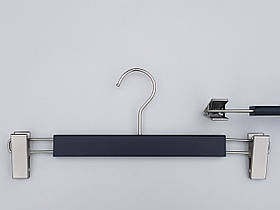 Довжина 35 см. Плічка тремпеля дерев'яні чорного кольору для штанів і спідниць