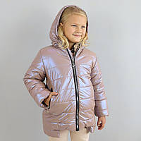 Зимняя курточка для девочки розовая тм Одягайко размер 104 см