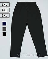 3ХL, 4XL, 5XL. Мужские спортивные штаны больших размеров из качественного трикотажа двунитки - черные