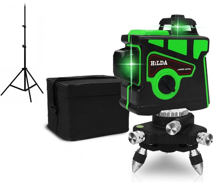 Лазерний нівелір HILDA 3D 3x360° + ШТАТИВ 2 МЕТРИ, фото 1