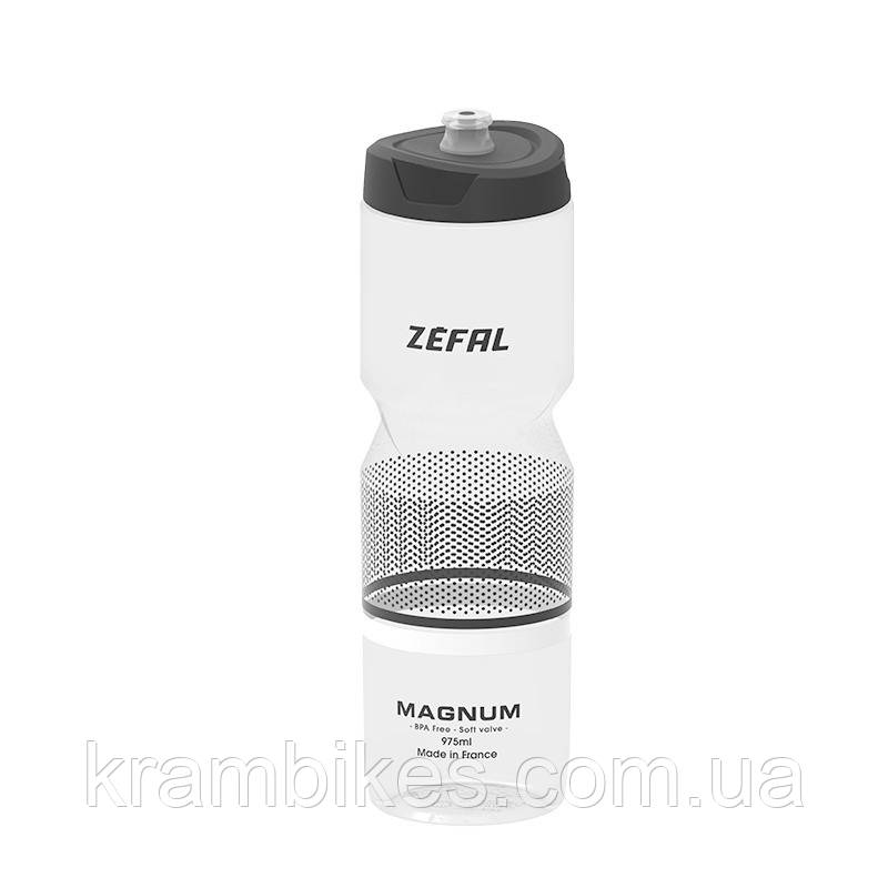 Фляга велосипедна Zefal "Magnum" 975мл пласт. прозоро-чорна