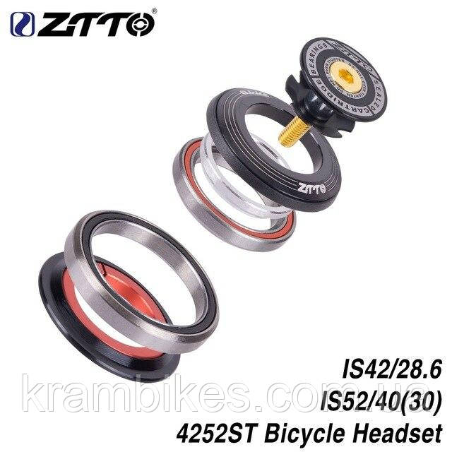 Рульова інтегрована велосипедна 1-1/8"  1-1/2" ZTTO  4252ST Пром підшипник Чорний