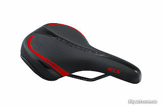 Сідло велосипедне KLS  Comfortline 017 чорне з червоним