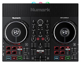 DJ контролер із вбудованим світловим шоу та динаміками NUMARK PARTY MIX LIVE