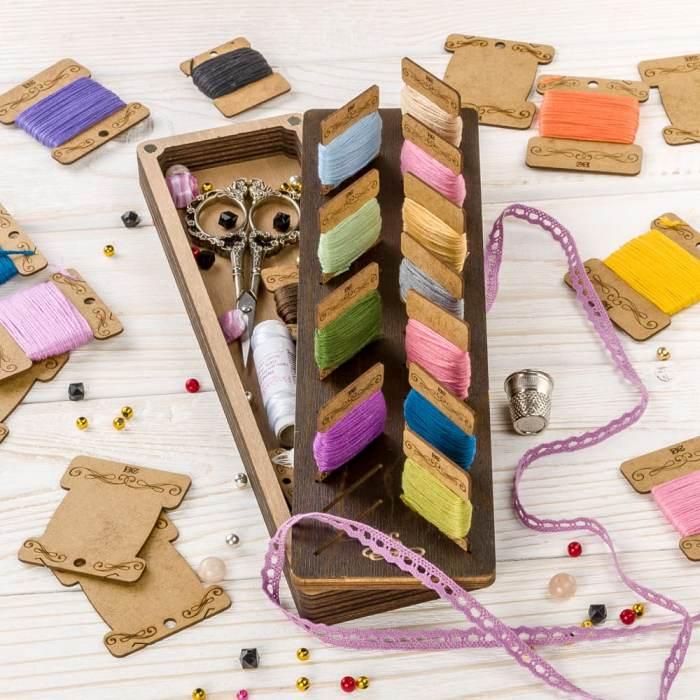 Скринька для рукоділля + 28 бобінок FLZB(N)-042