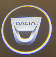 Логод на батарейках DACIA. Бездротове лого дверцята Данія. Lazer door logo.