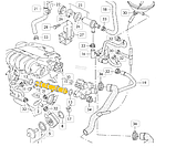 021121050C  Golf, Passat VR6 Патрубок 021121050C Audi, Vw з нержавіючої сталі, фото 6
