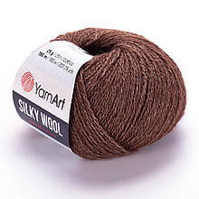 Yarnart Silky Wool коричневый №336