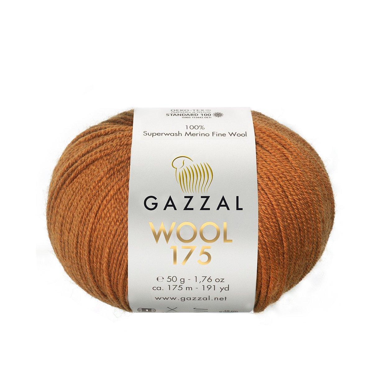 Gazzal WOOL 175 (Вул 175) № 315 світло коричневий (Пряжа мериносова, нитки для в'язання), фото 1