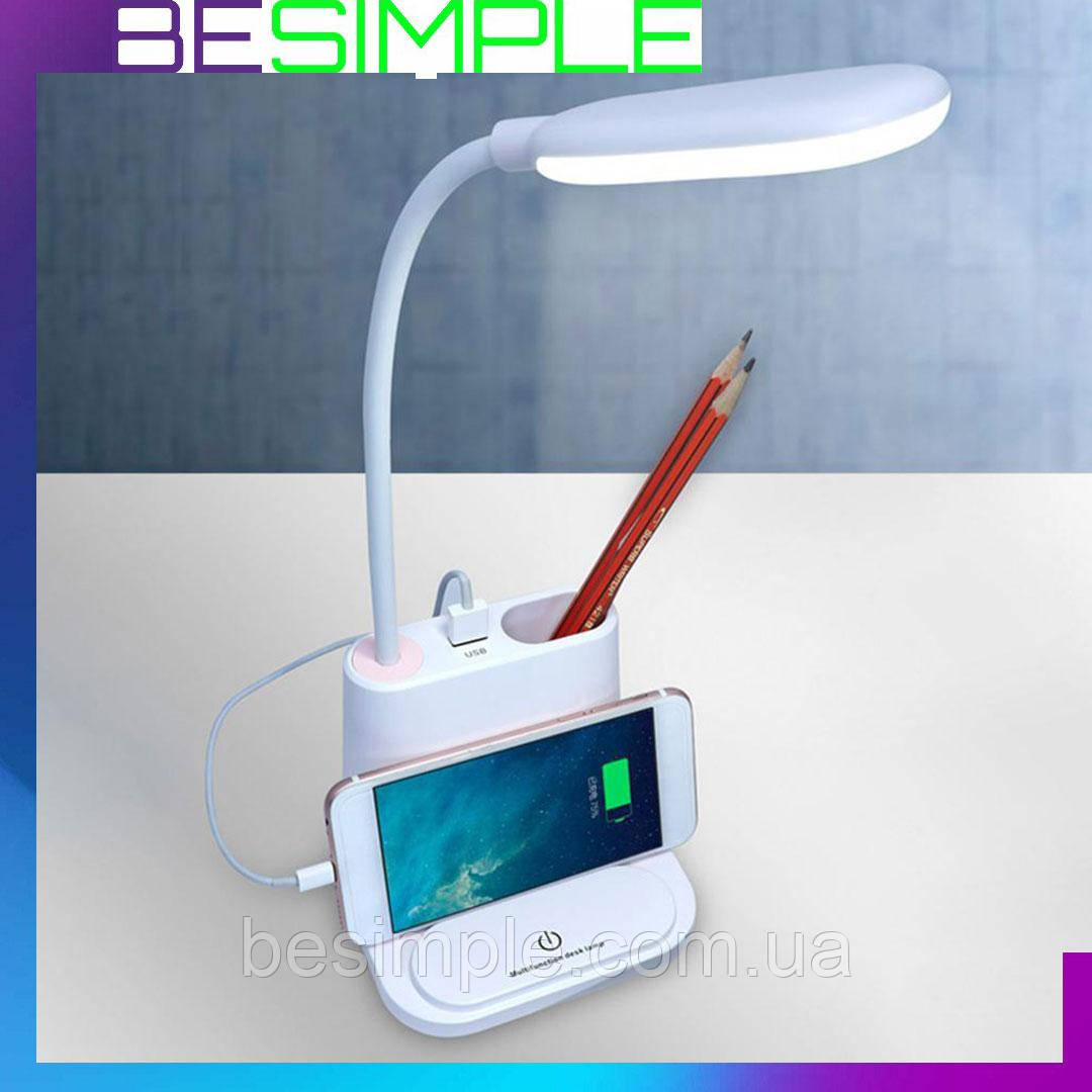 Світлодіодна лампа настільна 3в1 з павербанком / Світильник настільний, фото 1