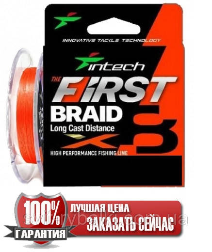 Шнур плетінь Intech First Braid X8 Orange 100m 1.0 (17lb/7.26kg)