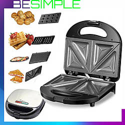 Сендвічниця 4 в 1 DOMOTEC MS-7704 бутербродниця / Вафельниця / Сендвічниця / Гриль / Горішки