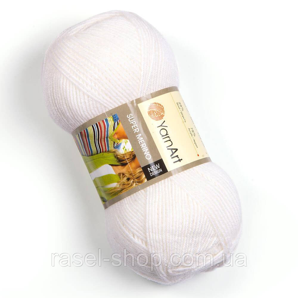 Yarnart Super Merino белый №208