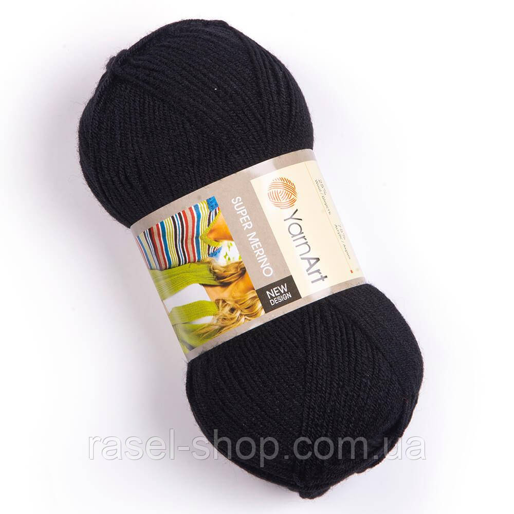 Yarnart Super Merino черный №217