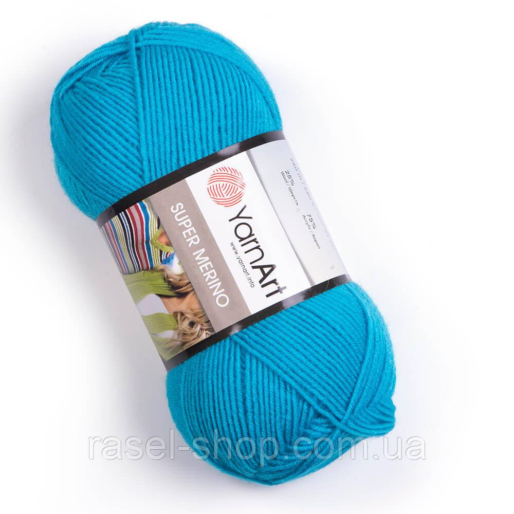 Yarnart Super Merino бирюза №235