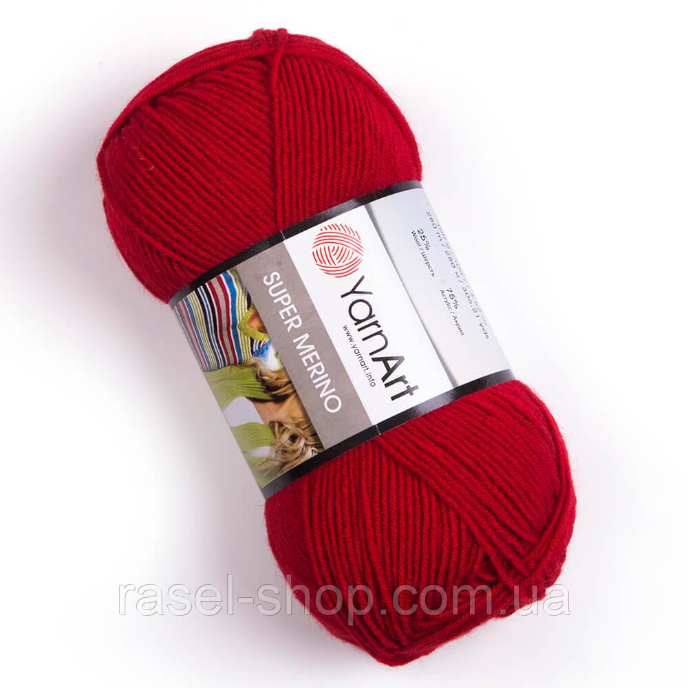 Yarnart Super Merino красный №251