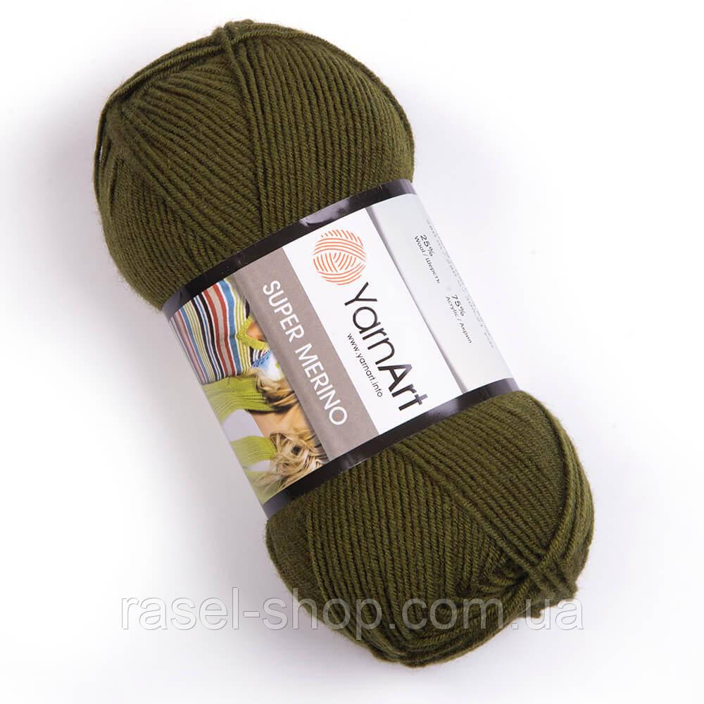 Yarnart Super Merino темно-оливковый №263