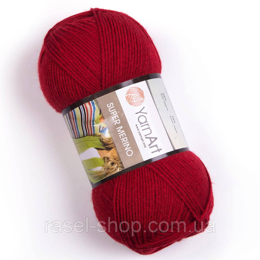 Yarnart Super Merino темно-красный №1175