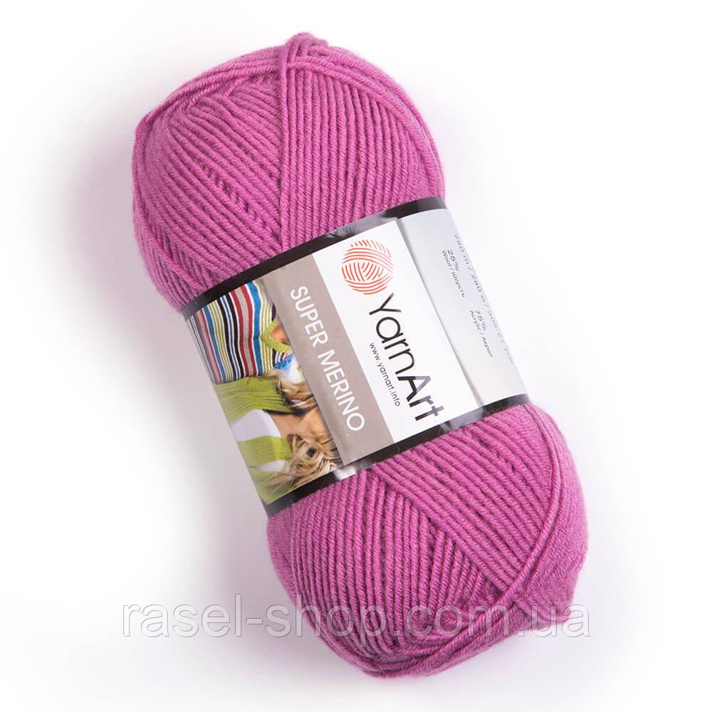 Yarnart Super Merino розово-сиреневый №1249