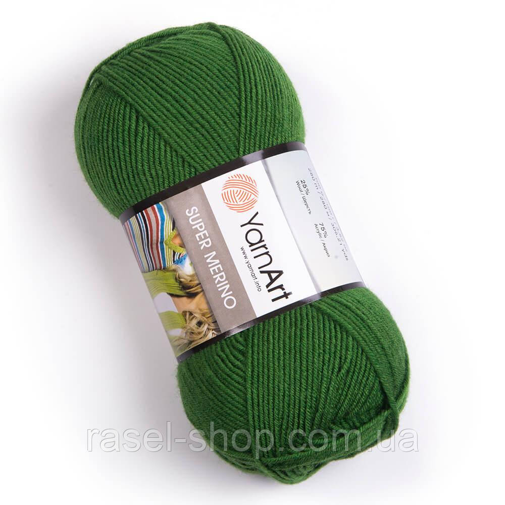 Yarnart Super Merino зеленый №6574