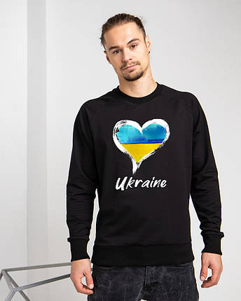 Світшот чоловічий чорний UNISEX з принтом "Ukraine", фото 2