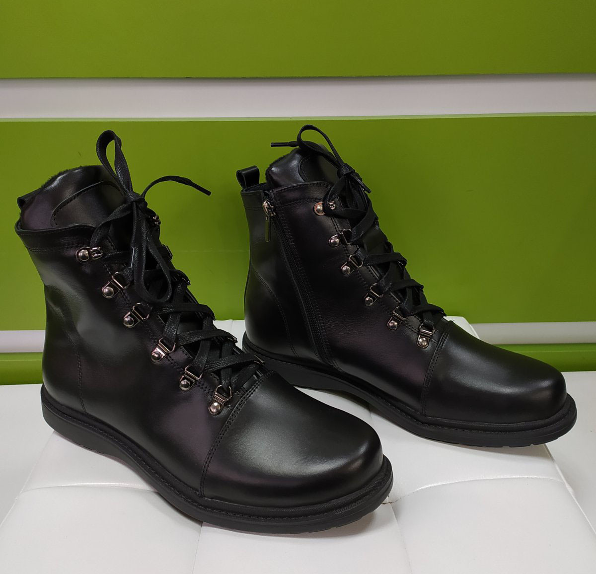 STTOPA деми зима. Висота 14 см. Розміри 41-45. Черевики великих розмірів шкіряні. 217-4145 Чорні, фото 1