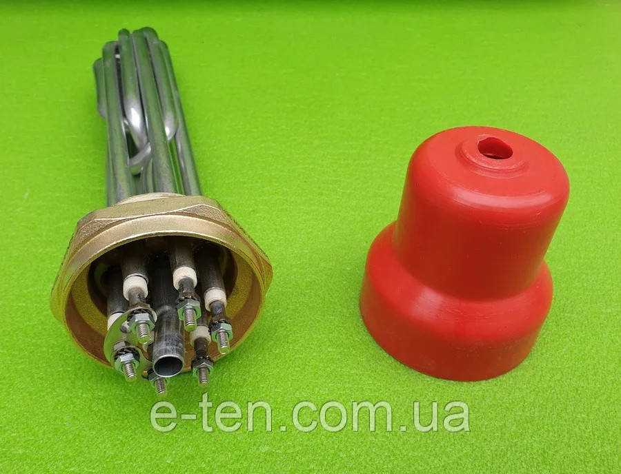 Блок-тен "СКРІПКА" нержавійка 9000 W / 220V "зірка" / L довжина=250мм / на різьбі 2"  (Туреччина)