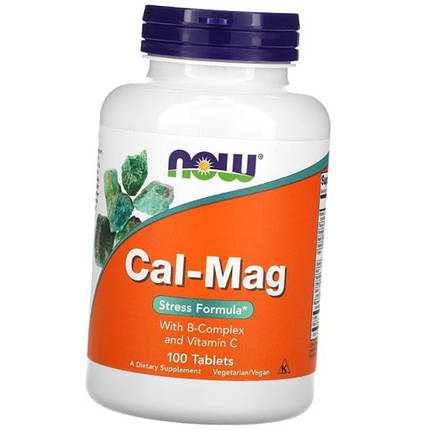 Кальцій магній стрес формула NOW Foods Cal-Mag stress formula 100 табл, фото 2